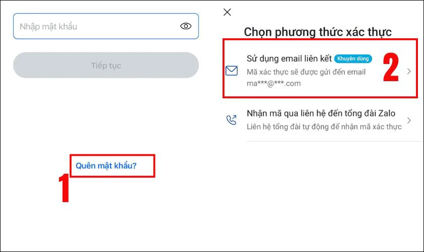 Cách lấy lại mật khẩu Zalo bằng Gmail