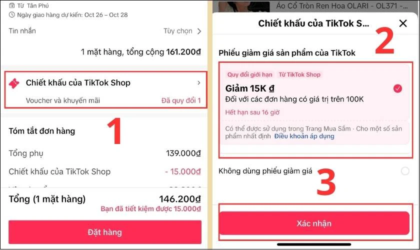 Hướng dẫn áp mã giảm giá cho người mới khi mua sắm trên TikTok Shop
