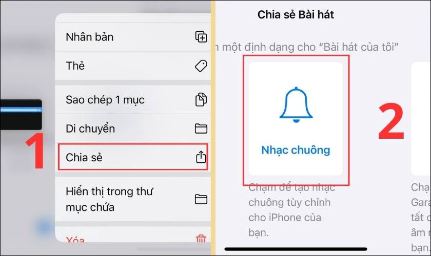 Tiếp theo chọn Nhạc chuông