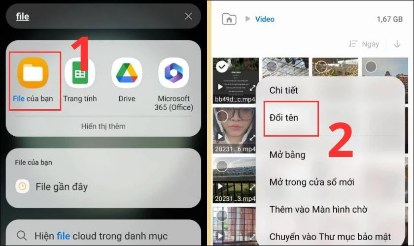 Vào mục File nhấn giữ video vừa tải xuống