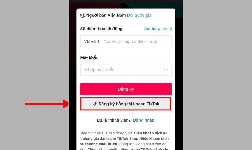 Đăng nhập tài khoản TikTok của bạn