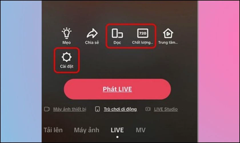 Điều chỉnh chất lượng video live