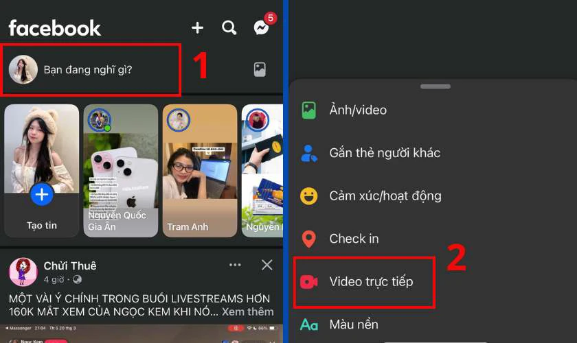 Cách Livestream trên Facebook bằng điện thoại