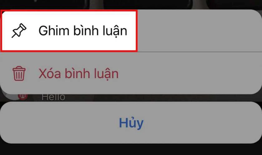 Cách ghim bình luận trong livestream Facebook