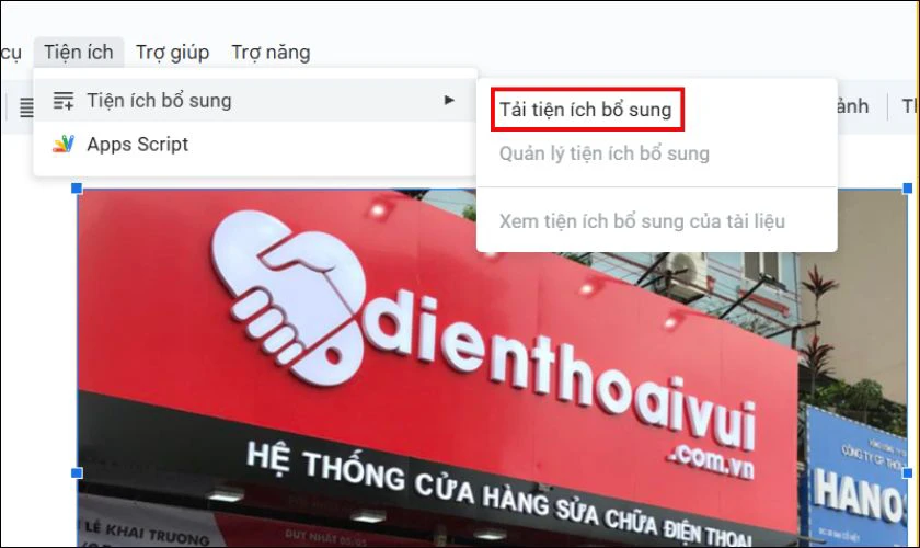 Cách lưu ảnh từ Google Docs bằng tiện ích bổ sung