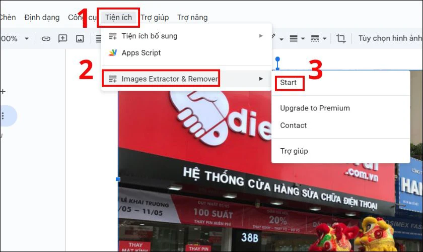 Chọn Images Extractor & Remover và chọn Star