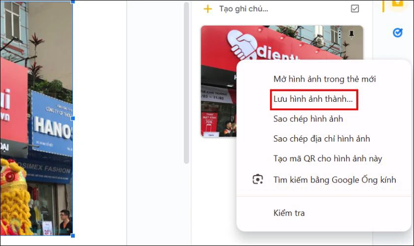 Chọn Lưu hình ảnh thành... (Save Image As) để lưu ảnh
