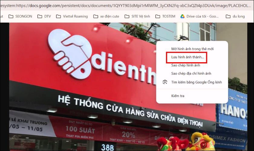 Nhấp chuột phải vào ảnh và chọn Lưu hình ảnh thành…