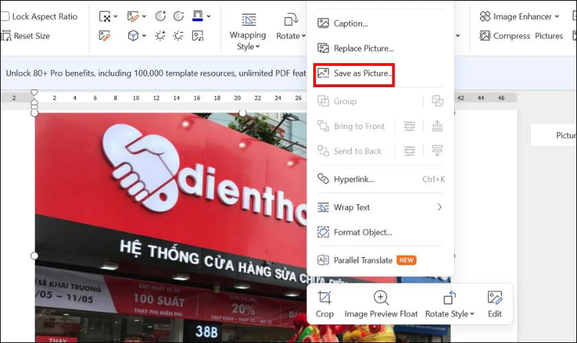 Cách lưu ảnh từ Google Docs bằng cách tải về dưới dạng Word