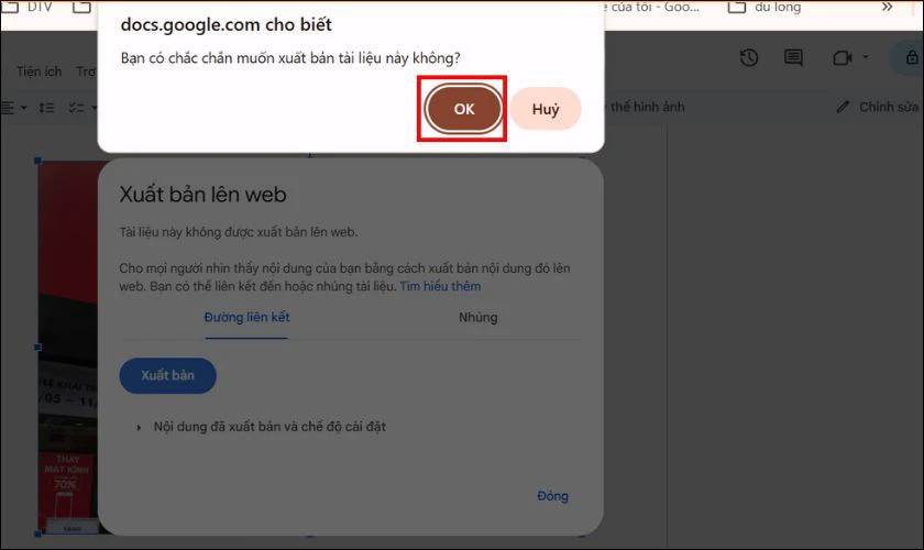Nhấp vào OK