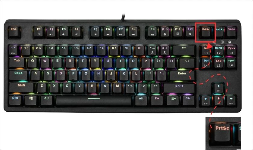 Sử dụng phím tắt Print Screen hoặc Shift + Command + 4