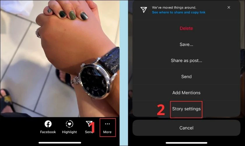 Cách lưu trữ tin trên Instagram khi chưa đủ 24h vào Kho lưu trữ