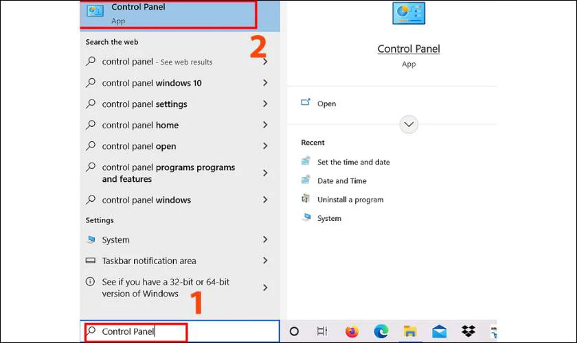 Cách mở bàn phím ảo trên laptop DELL bằng Control Panel