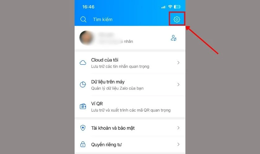 Mở ứng dụng Zalo và vào Cài đặt