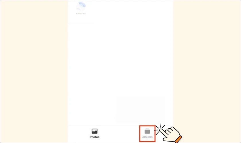 Chọn tab Album để xem danh sách các album hình ảnh