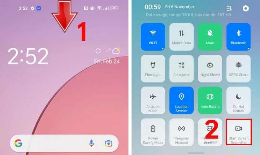 Cách mở trình ghi âm trên OPPO bằng tính năng ghi màn hình