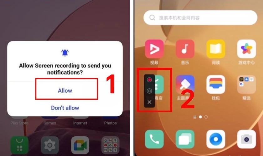 Cấp quyền cho các tùy chọn bằng cách nhấn Allow