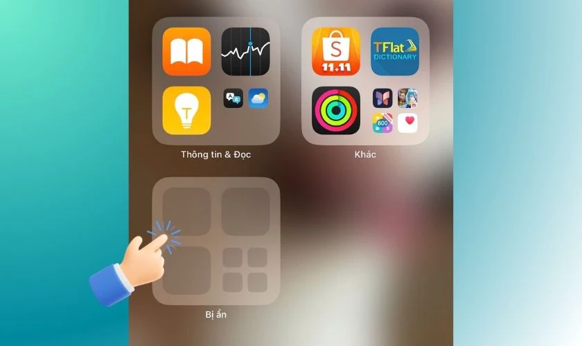 Nhấn vào thư mục Bị ẩn