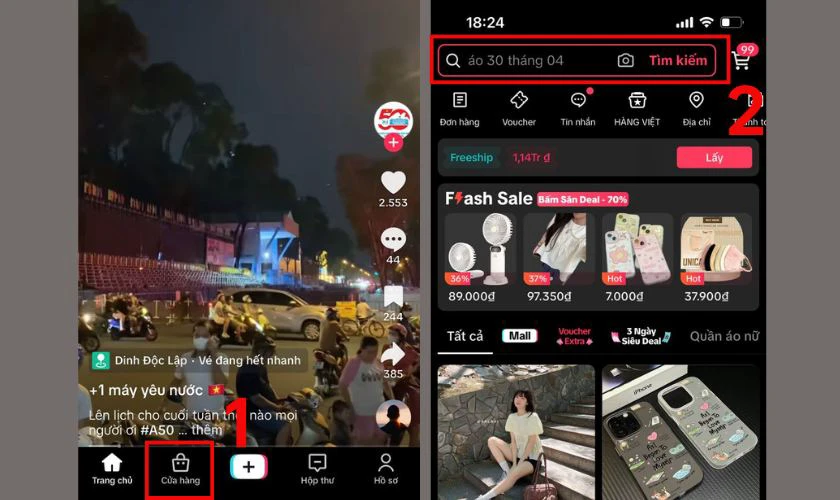 Cách mua hàng trên TikTok bằng điện thoại