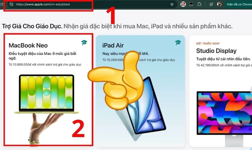 Cách mua MacBook Neo với Apple Student mới