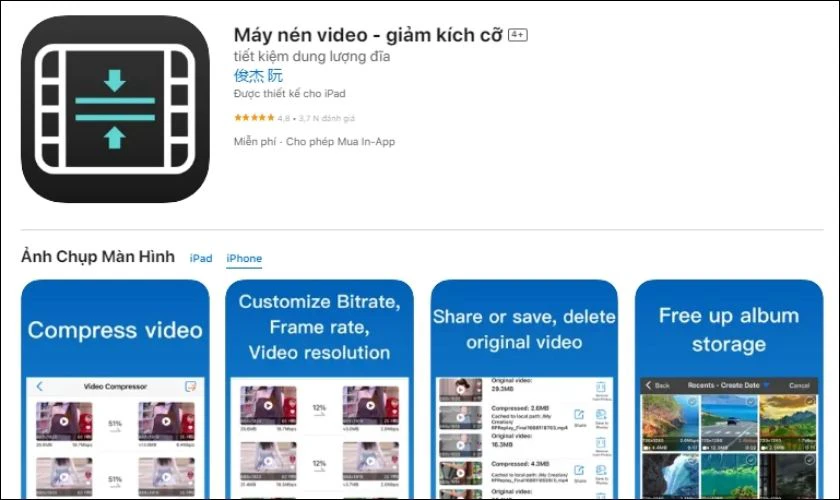 Nén video trên điện thoại bằng Máy nén Video