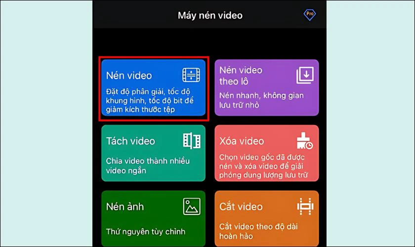 Tải về từ App Store, sau đó, chọn mục Nén video