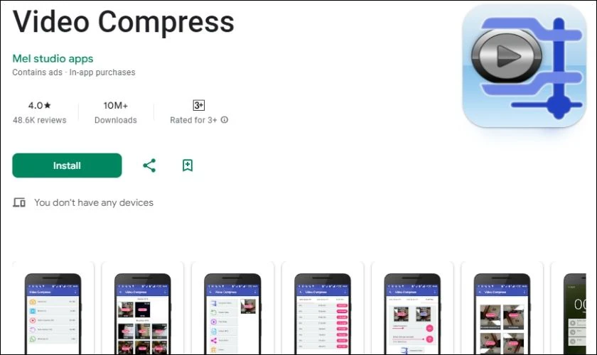 Nén video trên điện thoại bằng Video Compress