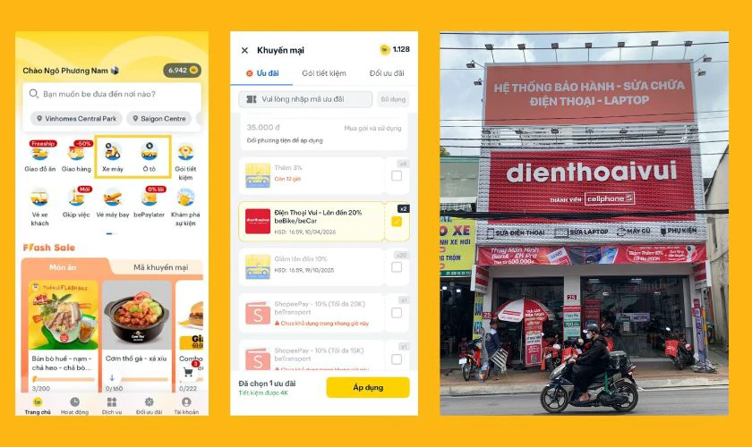 Cách nhận ưu đãi Điện Thoại Vui x Be Group