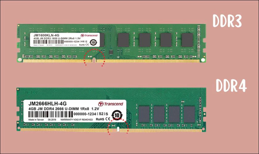 Cách phân biệt RAM DDR3 và DDR4 về ngoại hình