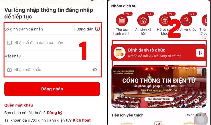 Người đại diện chọn mục Phân quyền thực hiện các giao dịch trực tuyến