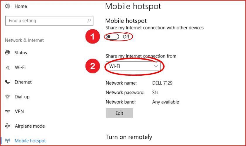 Cách phát wifi từ laptop Win 10 bằng Settings