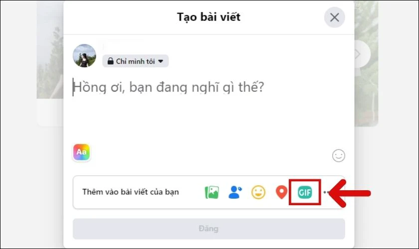 Nhấn vào biểu tượng GIF