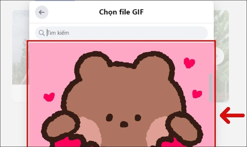 Nhấn vào file GIF mà bạn muốn