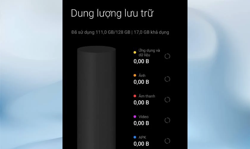 Hãy kiểm tra dung lượng lưu trữ trong Cài đặt, mục Bộ nhớ