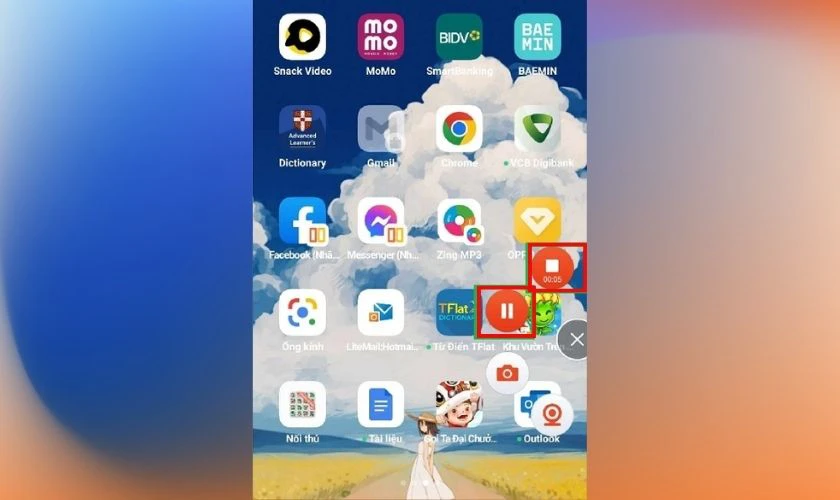 Tạm dừng, ngừng quay màn hình trên ứng dụng Mobizen