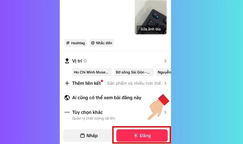 Chỉnh sửa, thêm nhạc hoặc văn bản nếu muốn rồi đăng tải video