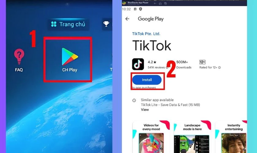 Tìm kiếm và cài đặt ứng dụng TikTok