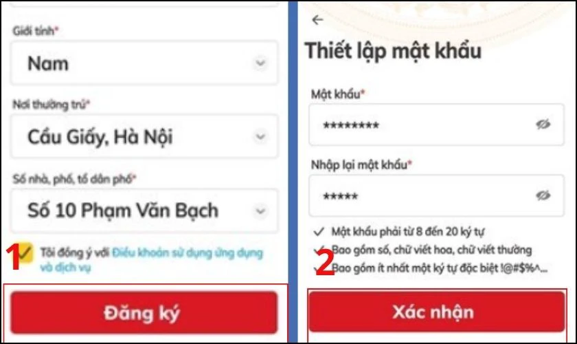 Sau khi nhập xong mật khẩu, bạn chọn Xác nhận