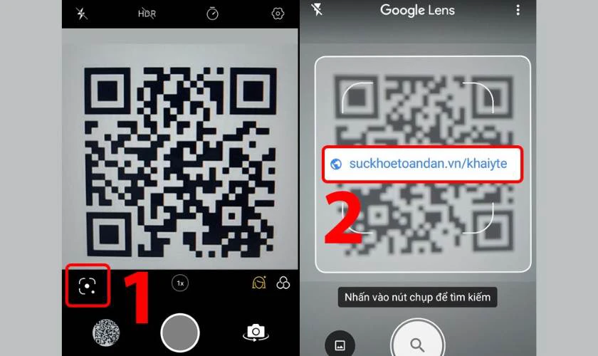 Đưa camera đến vị trí mã QR bạn muốn quét