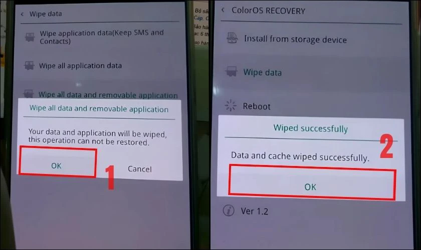 Chọn OK để xác nhận