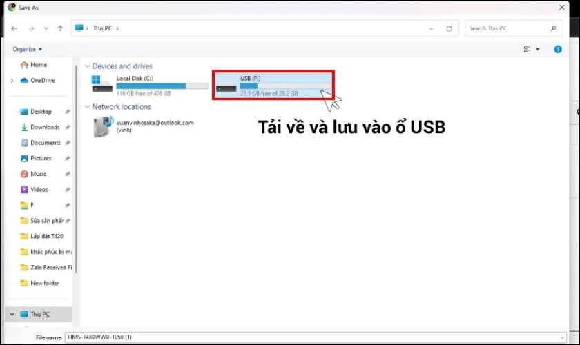 Sau khi tải bản cập nhật về, bạn tiến hành copy file vừa tải xuống sang ổ USB của bạn