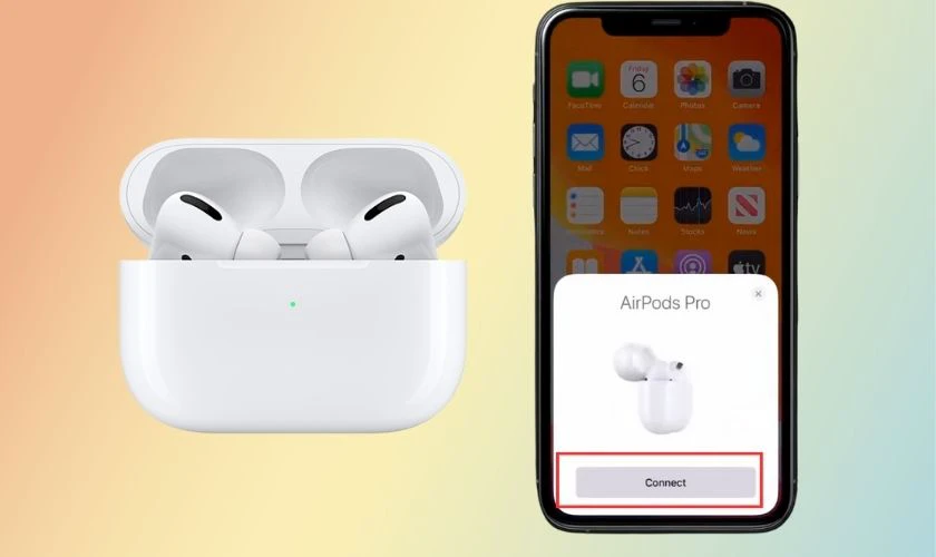 Nhấn chọn Connect để kết nối tai nghe AirPod với iPhone