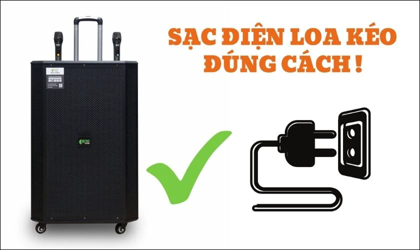 Sạc đầy pin theo hướng dẫn sau khi mua để kích pin loa kéo