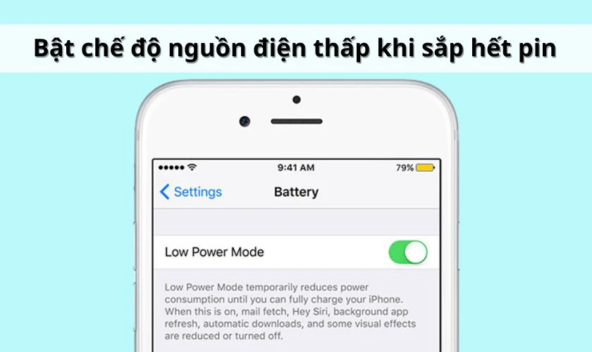 Bật chế độ nguồn điện thấp khi iPhone 14 Pro Max sắp hết pin