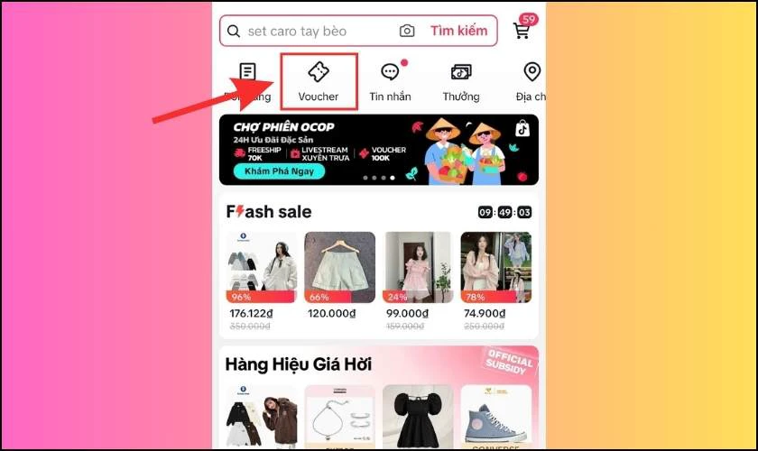 Cách săn mã giảm giá TikTok với trung tâm Voucher