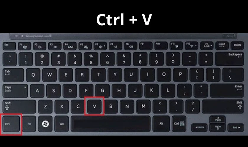 Di chuyển đến nơi cần dán nội dung và ấn đồng thời Ctrl và V