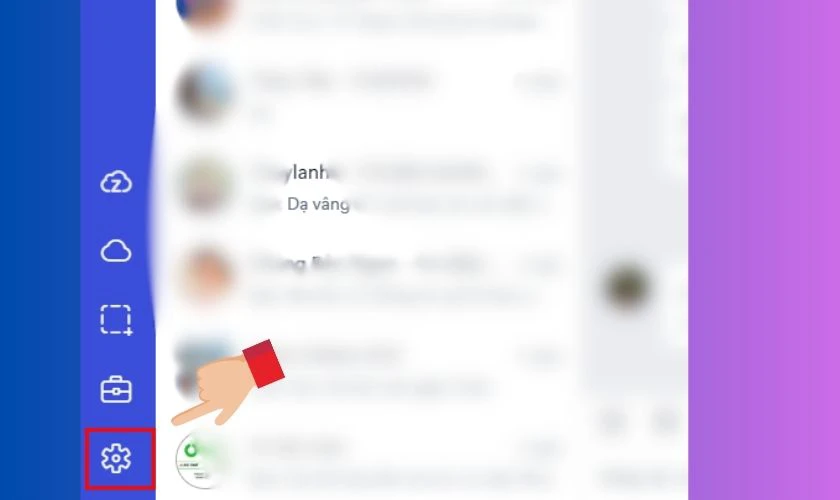 Nhấp vào biểu tượng Cài đặt