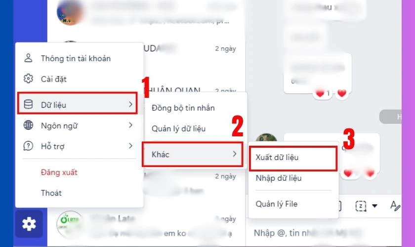Sao lưu tin nhắn Zalo trên máy tính