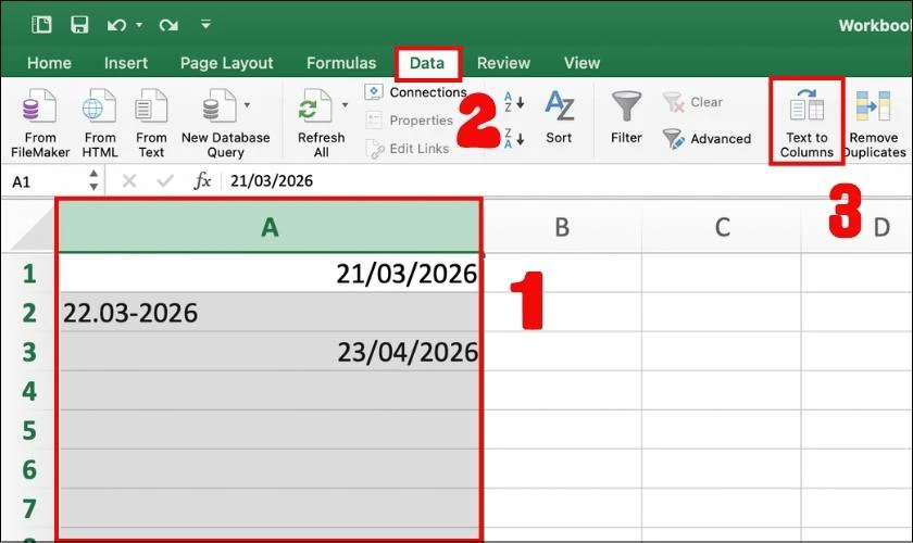 Lỗi thường gặp khi sắp xếp ngày tháng năm tăng dần trong Excel