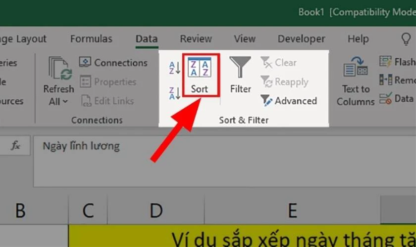 Tìm đến nhóm mục có tên Sort & Filter